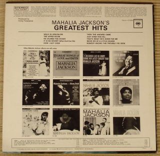 Mahalia Jacksons Greatest Hits 1963 LP CS 8804 NM