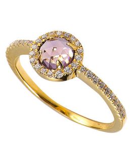 CRISLU Ring, MicroLuxe 18k Gold over Sterling Silver Amethyst and