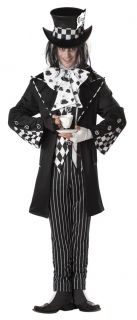 Dark Mad Hatter Alice Wonderland Adult Costume Extra Large 44 46
