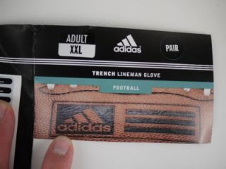 Adidas Leather Football Trench Lineman Gloves Adult XXL Grey Clean Pre