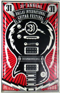 Dallas Guitar Festival 2008 Poster Rick Derringer Point Blank