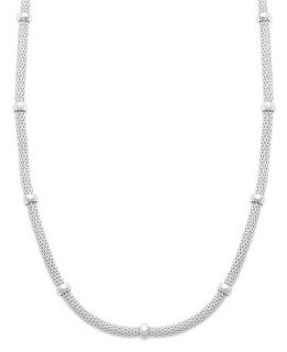 Giani Bernini Sterling Silver Necklace, 18 Mesh Station Necklace