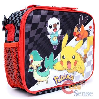 Pokemon Black and White School Large Roller Backpack Lunch Bag Set 6