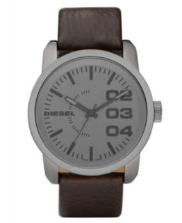 Diesel Watch, Chronograph Black Leather Strap 58x52mm DZ4208   All