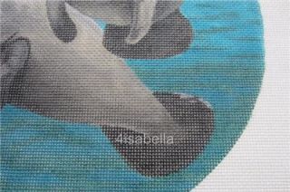 Marcy Underwater Manatees Hand Painted Needlepoint Canvas 14 M 10 25