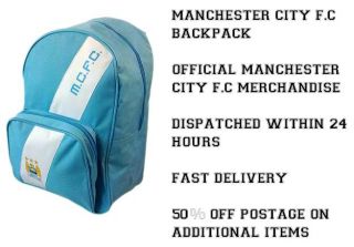Manchester City Backpack School Bag Rucksack Pink New