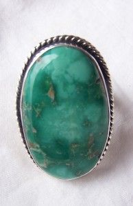 Navajo Silver Ray Sterling Silver Kings Manassa Turquoise Ring