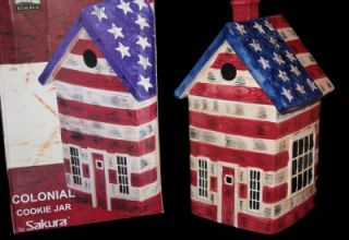 Warren Kimble Colonial Flag Birdhouse Cookie Jar
