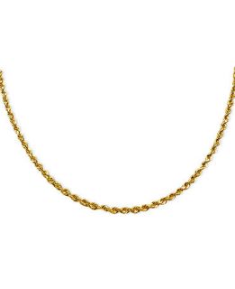 14k Gold Necklace, 24 Seamless Diamond Cut Rope Chain  