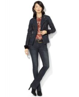 Lauren Jeans Co. Long Sleeve Ruffled Paisley Print Top & Skinny Jeans