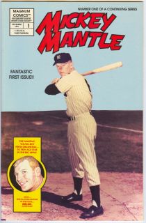 1991 2 Mickey Mantle Yankees Comic Book Magnum Comics Issues 1 2