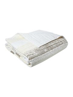 Shabby Chic Patchwork stripe bedspread in off white   