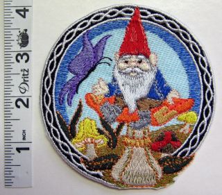 Gnome Sew on Patch Embroidered OOAK 101