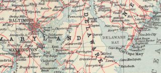 USA East Central Railroads Old Vintage Map 1909