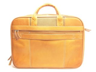 CLARK & MAYFIELD Mapleton 18 Tan LEATHER Laptop Portfolio Briefcase