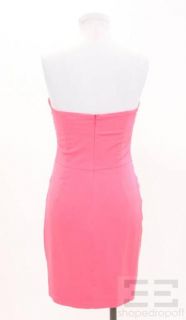 Mara Hoffman Hot Pink Silk Black White Beaded Strapless Dress Size 4