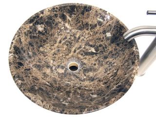 New European Round Marble Stone Bathroom Vessel Sink