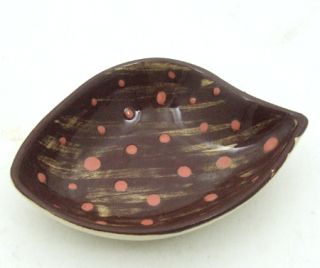 Art Pottery Dish Bowl Brown Ceramic Artist Signed Mary Maloof