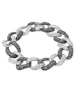 Genevieve & Grace Sterling Silver Bracelet, Marcasite and Crystal Link