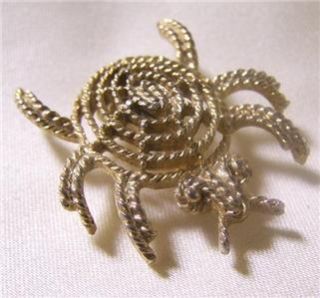 Vintage Mamselle Costume Jewelry Gold Bug Brooch Pin
