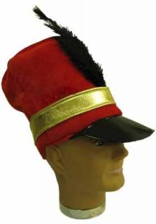 SW9742 Marching Band Soldier Costume Hat Red w Feather