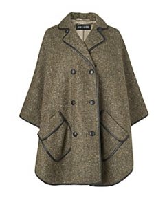 Jaeger Oversized cape with patch pockets Green   