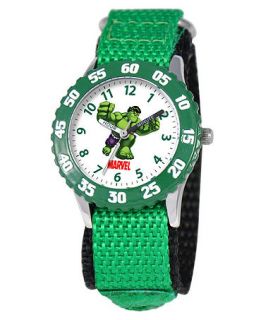 Marvel Watch, Kids Hulk Time Teacher Green Velcro Strap 31mm W000126