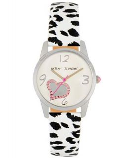 Betsey Johnson Watch, Womens Snow Leopard Print Leather Strap 31mm