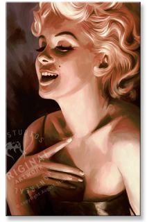 Marilyn Monroe Original Signed Art Painting 26 x 15