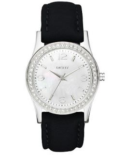 DKNY Watch, Womens Black Leather Strap 32mm NY8370   All Watches