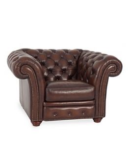 Preston Leather Living Room Chair, 50W x 43D x 31H