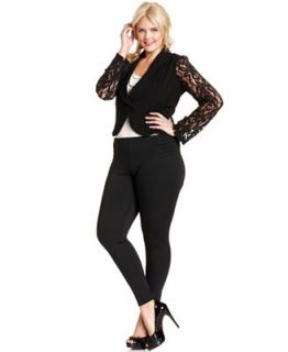 ING Plus Size Cropped Lace Jacket & Ponte Pull On Skinny Pants