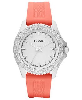 Fossil Watch, Womens Retro Traveler Coral Silicone Strap 36mm AM4464