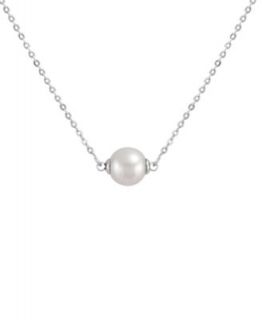 Majorica Necklace, Organic Man Made White Pearl (8 mm) and Sterling