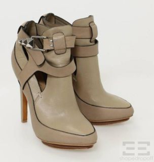 Mark James Badgley Mischka Brown Leather Buckle Ankle Booties Size 6 5