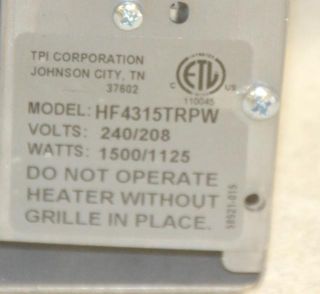 Markel HF4115TRPW Electric Forced Wall Heater