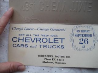 Vtg Chevy Advertising  64 Chevy Time Display for New Car at a