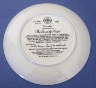 1987 Knowles Sound of Music Laendler Plate COA Mint
