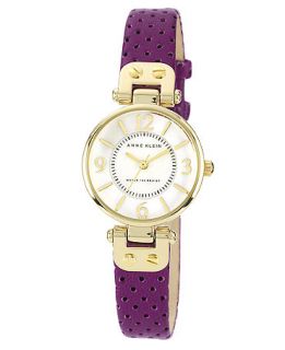 Klein Watch, Womens Purple Perforated Leather Strap 26mm 10 9888MPPR