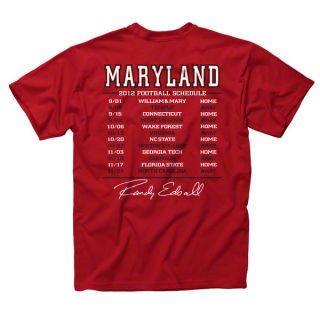 Maryland Terrapins 2012 Football Season Schedule T Shirt