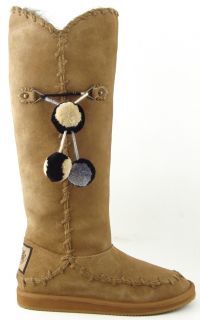 Juicy Couture Marsha Biscuit Waxy Suede Womens Designer Tall Winter
