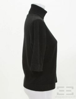 Marlowe Black Cashmere 3 4 Sleeve Turtleneck Sweater Size Medium