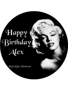 Personalised Marilyn Monroe Edible Icing Cake Top Topper New Free