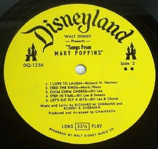 Vintage Childrens Record Walt Disneys Mary Poppins LP
