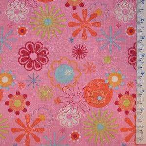 Half Yard Linda Maron SPx Fabrics Magic Garden Flowers Pink Floral