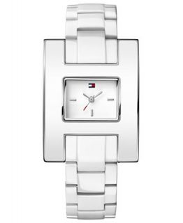 Tommy Hilfiger Watch, Womens White Enamel and Stainless Steel