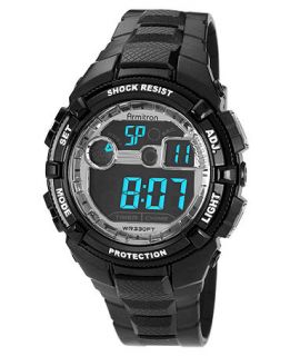 Armitron Watch, Mens Digital Black Polyurethane Strap 42mm 40 8240BLK