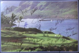 Goals Golf Poster Signed by 29 PGA Stars Tiger Woods ELS Mickelson