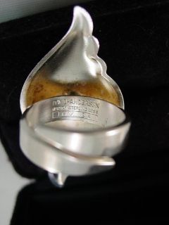Vintage David Andersen Norway Sterling Silver Enamel Ring 70s