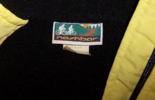 Nashbar Sz M Yellow Nylon Black Polar Fleece Lined Cycling Jacket
